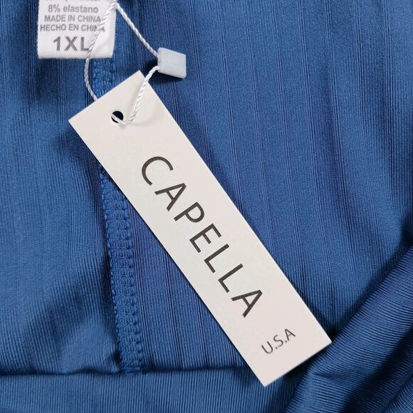Capella Short Romper Women's Plus Size 1XL NWT Peach Sleeveless - Picture 4 of 8